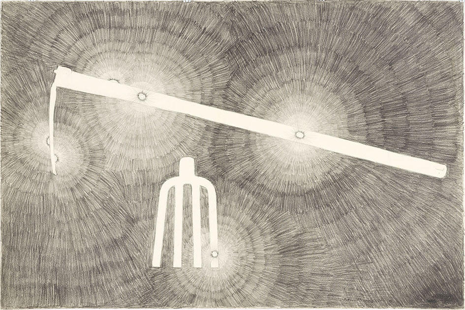 河口龍夫 作品紹介03 : 「関係 - 種子・農具」展、1996